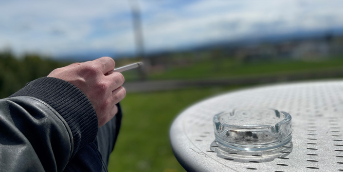 Rauchpause in der Klinik Südhang